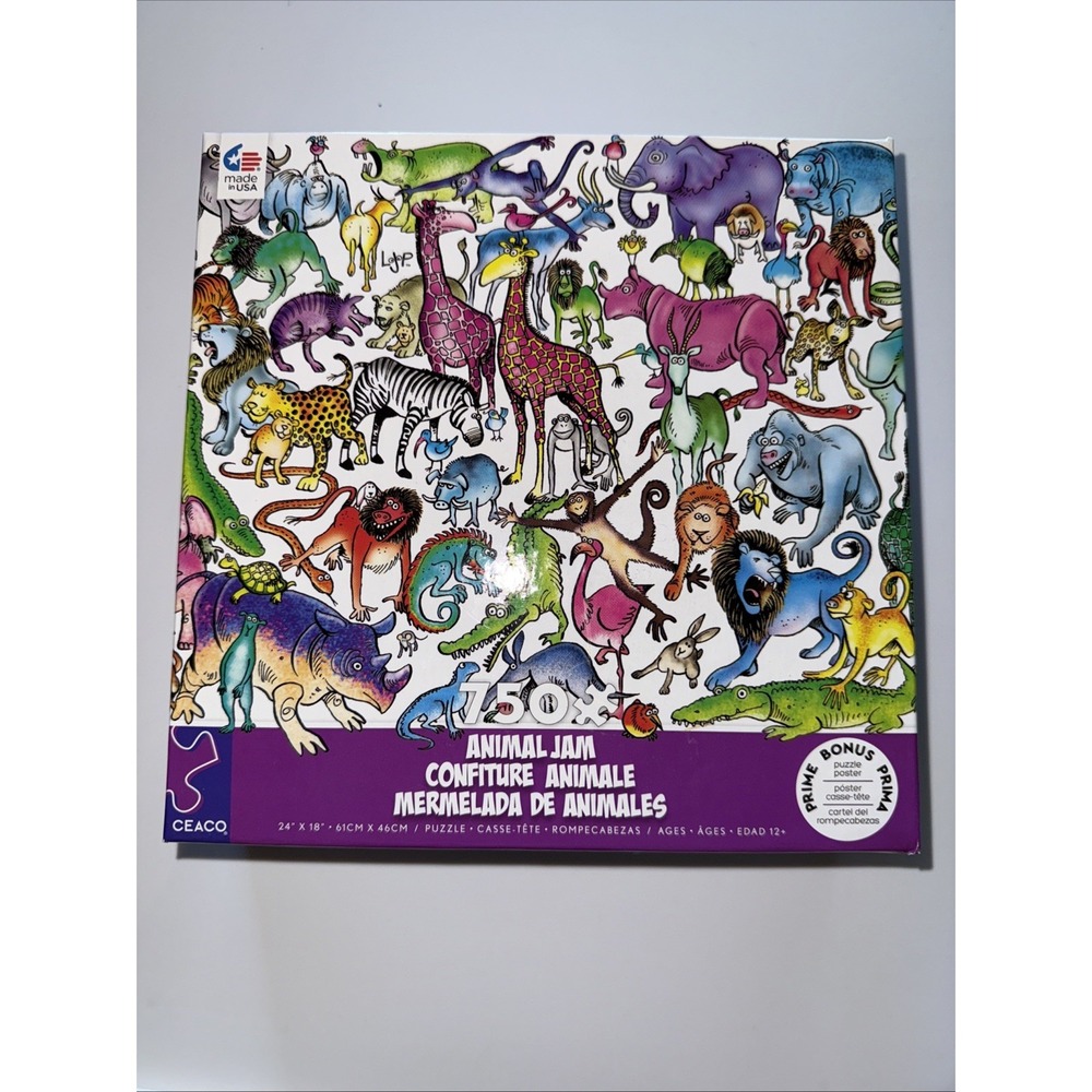 Animal Jam Lynn‎ Johnson Ceaco Jigsaw Puzzle 750 Piece Complete W Poster